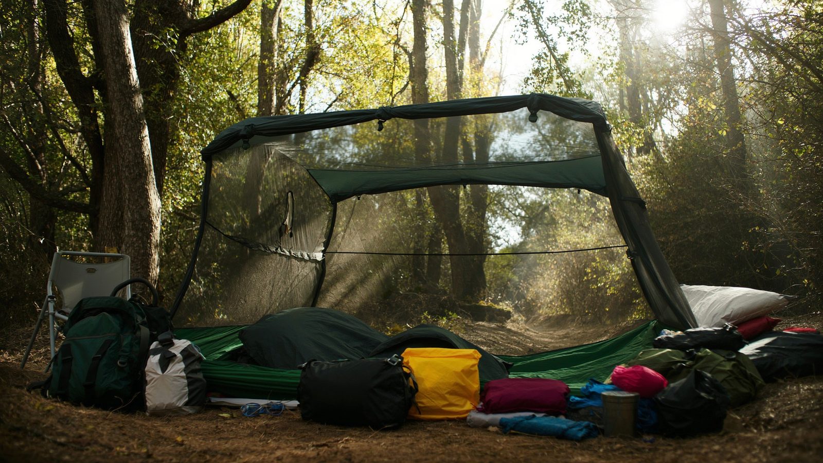 Hamaca camping ultraligera mosquitera