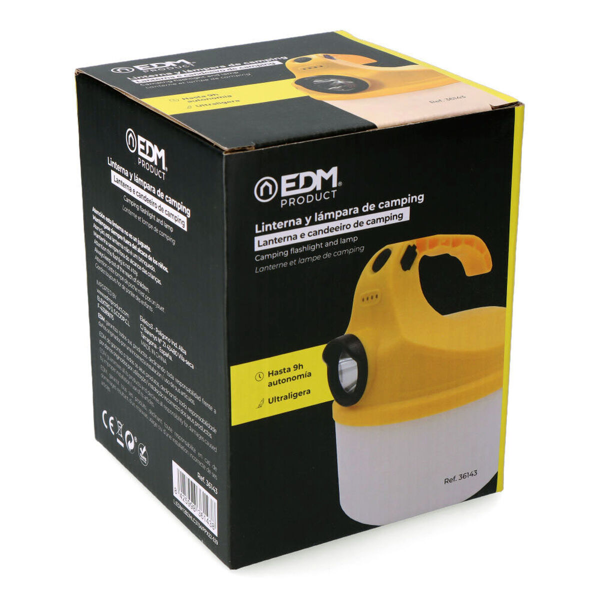 Lámpara camping EDM 18650 500 lm recargable USB - vista 5