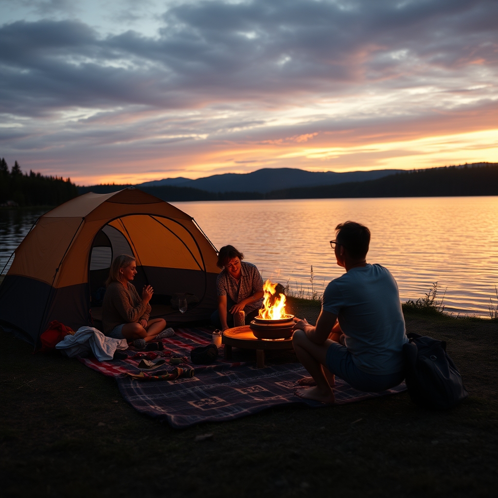 Mesa de Camping Textil Plegable con Funda Cafolby InnovaGoods - 5